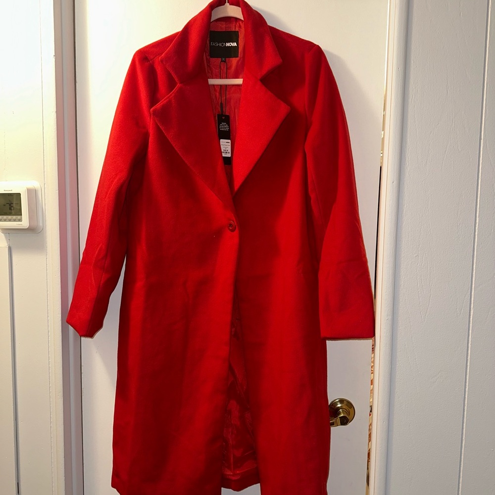 Fashion Nova Vibrant Red Coat